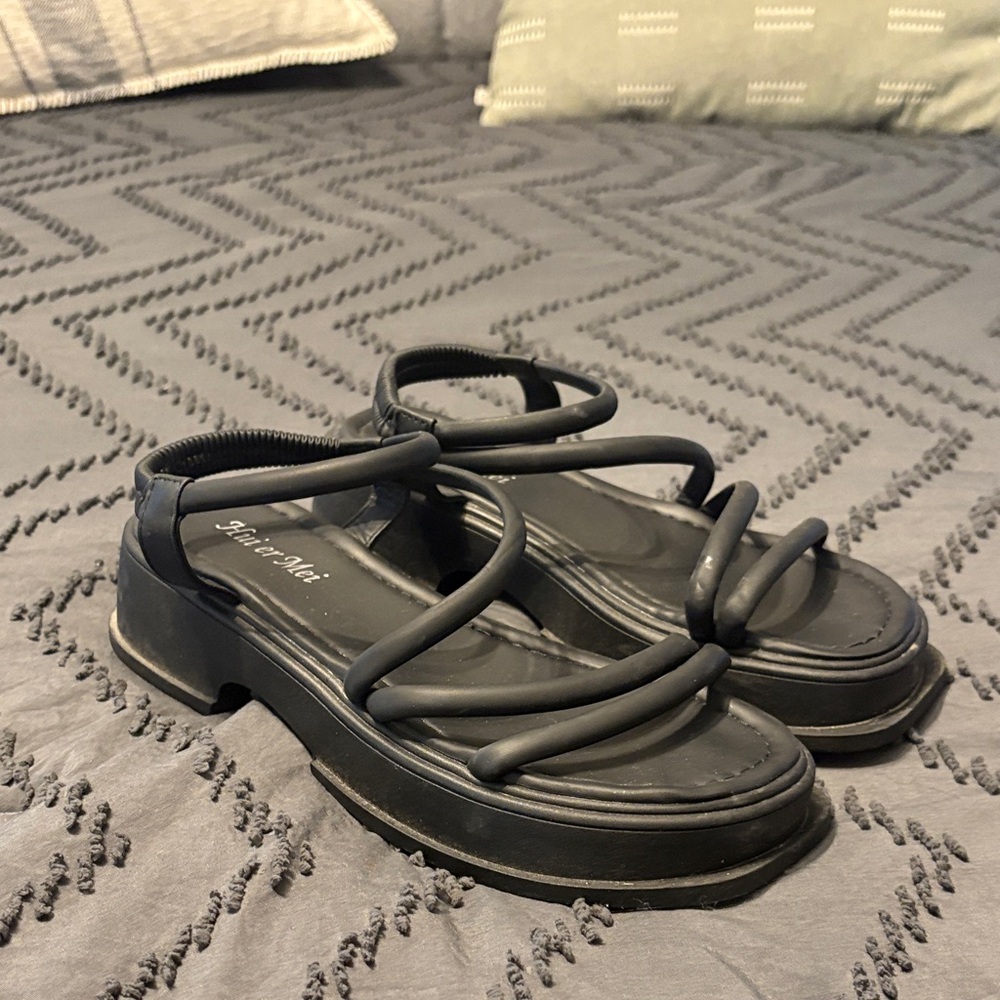 Altar'd State Black Strappy Sandals